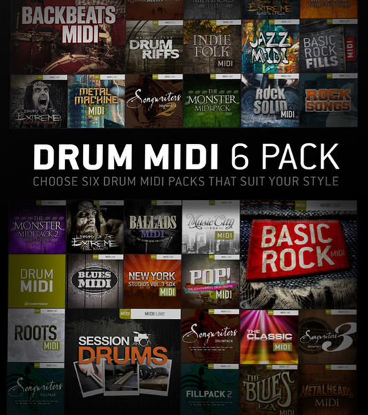 Toontrack Drum MIDI 6 Pack  Custom Bundle  (6x Drums MIDI)